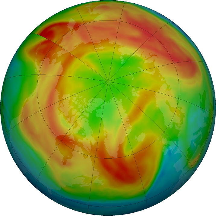 Arctic ozone map for 23 February 2021